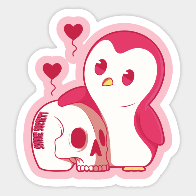 Pink Penguin Sticker by Savage Society